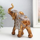 Сувенир полистоун "Слон - попона с узорами и янтарём" 14,5х7х16,5 см - Фото 2