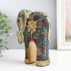 Сувенир полистоун "Слон, сине-красные снежинки" 14х6х16,5 см - Фото 2