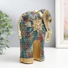 Сувенир полистоун "Слон, сине-красные снежинки" 14х6х16,5 см - фото 22626034