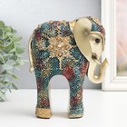 Сувенир полистоун "Слон, сине-красные снежинки" 14х6х16,5 см - фото 22626035