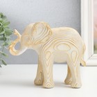 Сувенир полистоун "Белый слон с золотом - слои" 16х7х13,5 см - фото 319939296