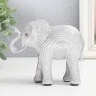 Сувенир полистоун "Серебристый слон, узор" 12х5х10 см - фото 1481434