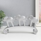 Сувенир полистоун "Три серебристых слона на дуге, слои" 26х5,5х13 см - фото 319939316