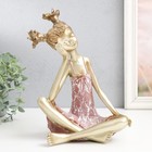 Сувенир полистоун "Малышка с двумя хвостиками" золото с розовым 21х13,5х26 см - фото 1481496