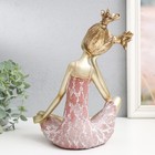 Сувенир полистоун "Малышка с двумя хвостиками" золото с розовым 21х13,5х26 см - Фото 3