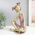 Сувенир полистоун "Малышка с двумя хвостиками" золото с розовым 21х13,5х26 см - Фото 4