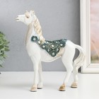Сувенир полистоун "Императорский конь,белый с зеркалами" 19х5,5х21,5 см - фото 319939416