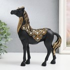Сувенир полистоун "Императорский чёрный конь, с зеркалами" 19х5,5х21,5 см - фото 319939420