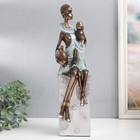 Сувенир полистоун "Африка - Мать и ребёнок" серебро  11,5х12х41 см - фото 7212200