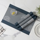 Набор салфеток сервировочных на стол Доляна «Лилли», 4 шт, 45×30 см, цвет серый - фото 9058648