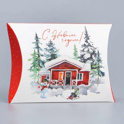 Коробка подарочная новогодняя складная «С Новым годом!», 11×8×2 см