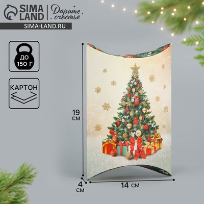 Коробка новогодняя складная фигурная «Ёлочка», 19×14×4 см