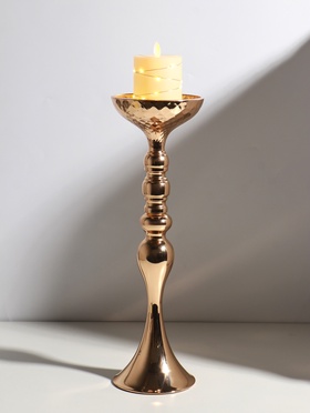 Подсвечник на 1 свечу «Ричард», металл под золото, 12.5×12.5×44 см