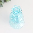 Подсвечник стекло на 1 свечу "Волна" прозрачный голубой 8х8х21 см - фото 22559655