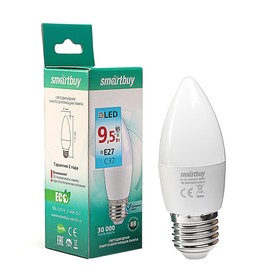 

УЦЕНКА Лампа светодиодная Smartbuy, Е27, C37, 9.5 Вт, 4000 К, дневной белый свет