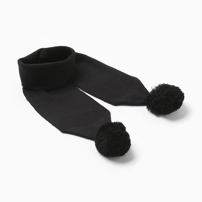 Шарф детский, цвет чёрный, размер 110х14 см - Фото 1