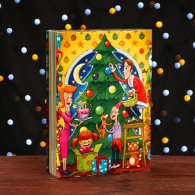 Подарочная новогодняя коробка "Новогодняя игротека+комплект игр внутри", для сладких подарков, 22.6?5.8?31.3 см (комплект 5 шт)