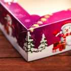 Коробка складная с окном под зефир "Снеговик с подарками", 25 х 15 х 7 см - Фото 4