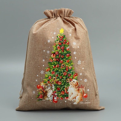 Мешочек новогодний подарочный с термонаклейкой «Ёлочка», 30×40 см ± 1.5 см
