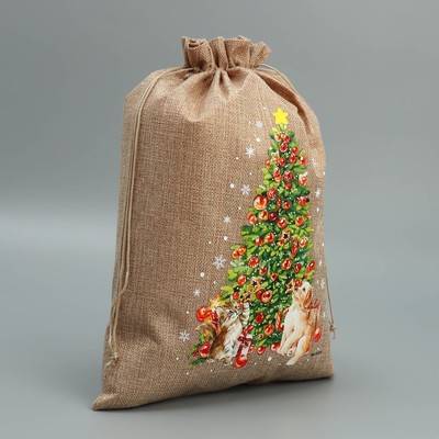 Мешочек новогодний подарочный с термонаклейкой «Ёлочка», 30×40 см ± 1.5 см