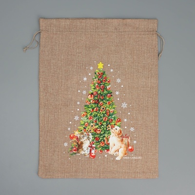 Мешочек новогодний подарочный с термонаклейкой «Ёлочка», 30×40 см ± 1.5 см