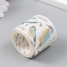 Клейкая лента бумага "Птички" ширина 4 см намотка 3 м 4х4 см - фото 22610516