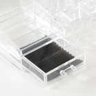 Шкатулка-органайзер пластик 1 ящик прозрачная 8,5х15х25 см - фото 7196780