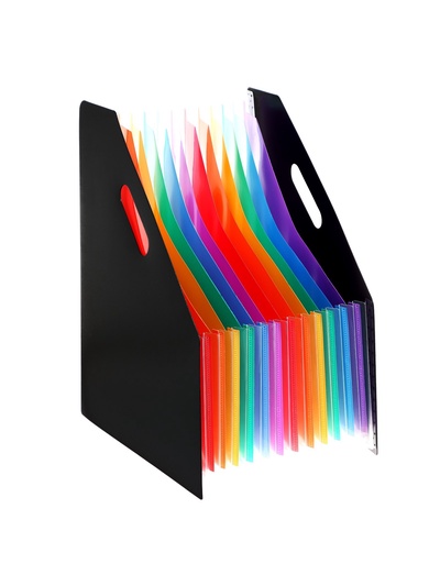 Лоток для бумаг А4, вертикальный, пластиковый, 13 отделений, чёрный