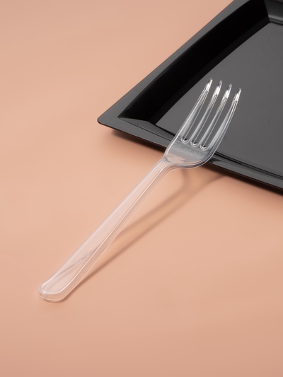 Набор одноразовых вилок, 18 см, 10 шт, прозрачный