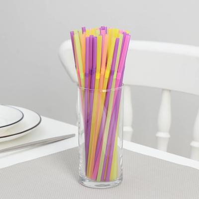 Трубочки одноразовые для напитков Мистерия, 21 см, d=5 мм, с гофрой, МИКС, 50 шт.