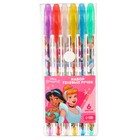 Ручка шариковая с блестками, 6 цветов, Принцессы - фото 22570720