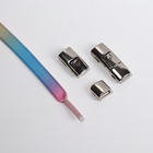 Шнурки для обуви, пара, с плоским сечением и фиксатором на застёжке, 8 мм, 100 см, разноцветные - Фото 4