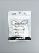 Шнурки для обуви, на магнитах, пара, с плоским сечением и фиксатором, 100 см, белые - Фото 11