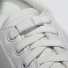 Шнурки для обуви, на магнитах, пара, с плоским сечением и фиксатором, 100 см, цвет белый - фото 7184795