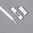 Шнурки для обуви, на магнитах, пара, с плоским сечением и фиксатором, 100 см, белые - Фото 4