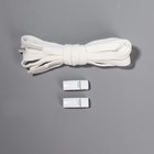 Шнурки для обуви, на магнитах, пара, с плоским сечением и фиксатором, 100 см, цвет белый - Фото 6