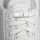 Шнурки для обуви, на магнитах, пара, с плоским сечением и фиксатором, 100 см, цвет белый - Фото 9