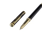 Ручка подарочная роллер в кожзам футляре, корпус черный,золото - фото 10926455