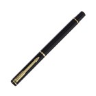Ручка подарочная роллер в кожзам футляре, корпус черный, золото, серебро - Фото 2