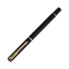 Ручка подарочная перьевая в кожзам футляре, корпус черный, золото, серебро - Фото 2