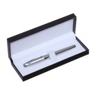 Ручка подарочная роллер, в кожзам футляре, корпус серебро - фото 8200263