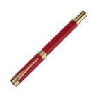 Ручка подарочная роллер, в кожзам футляре, корпус красный, золото - фото 7294813