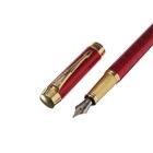 Ручка подарочная роллер, в кожзам футляре, корпус красный, золото - фото 7294815