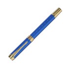 Ручка подарочная роллер, в кожзам футляре, корпус синий, золото - фото 7294817