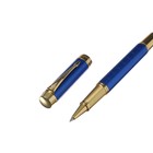 Ручка подарочная роллер, в кожзам футляре, корпус синий, золото - фото 7294819