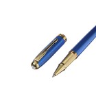 Ручка подарочная роллер, в кожзам футляре, корпус синий, золото - фото 7294842