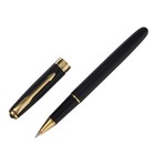 Ручка подарочная роллер, в кожзам футляре, корпус черный, золото - фото 7294857
