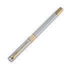 Ручка подарочная роллер, в кожзам футляре, корпус серебро, золото, черный - фото 7294860