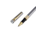Ручка подарочная роллер, в кожзам футляре, корпус серебро, золото, черный - фото 7294862