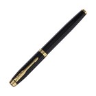 Ручка подарочная роллер, в кожзам футляре, корпус черный, золото - фото 7294864